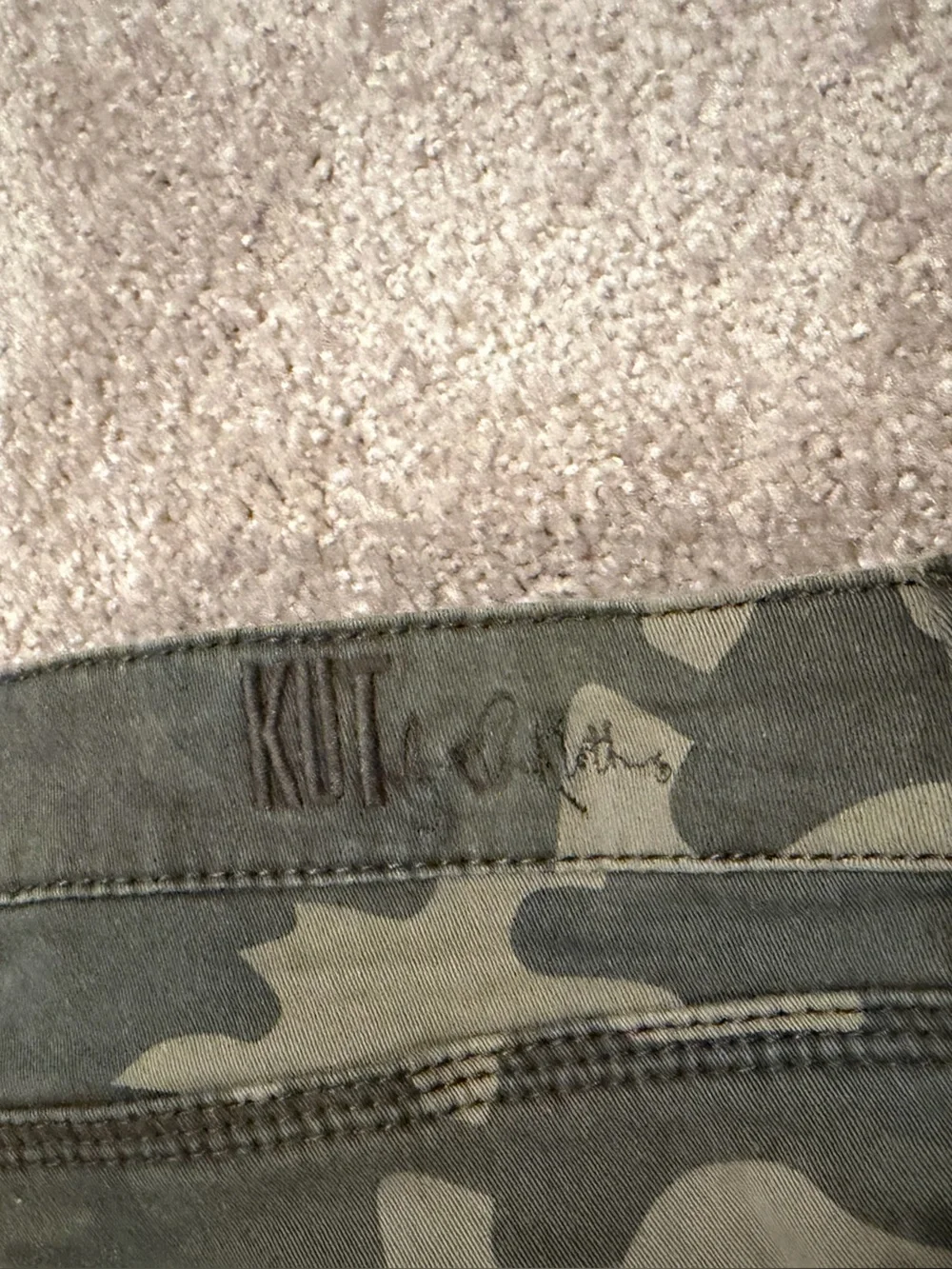 KUT from the Kloth Jenna Camo Utility Shorts 18 Stretch Cutoff Frayed High Rise